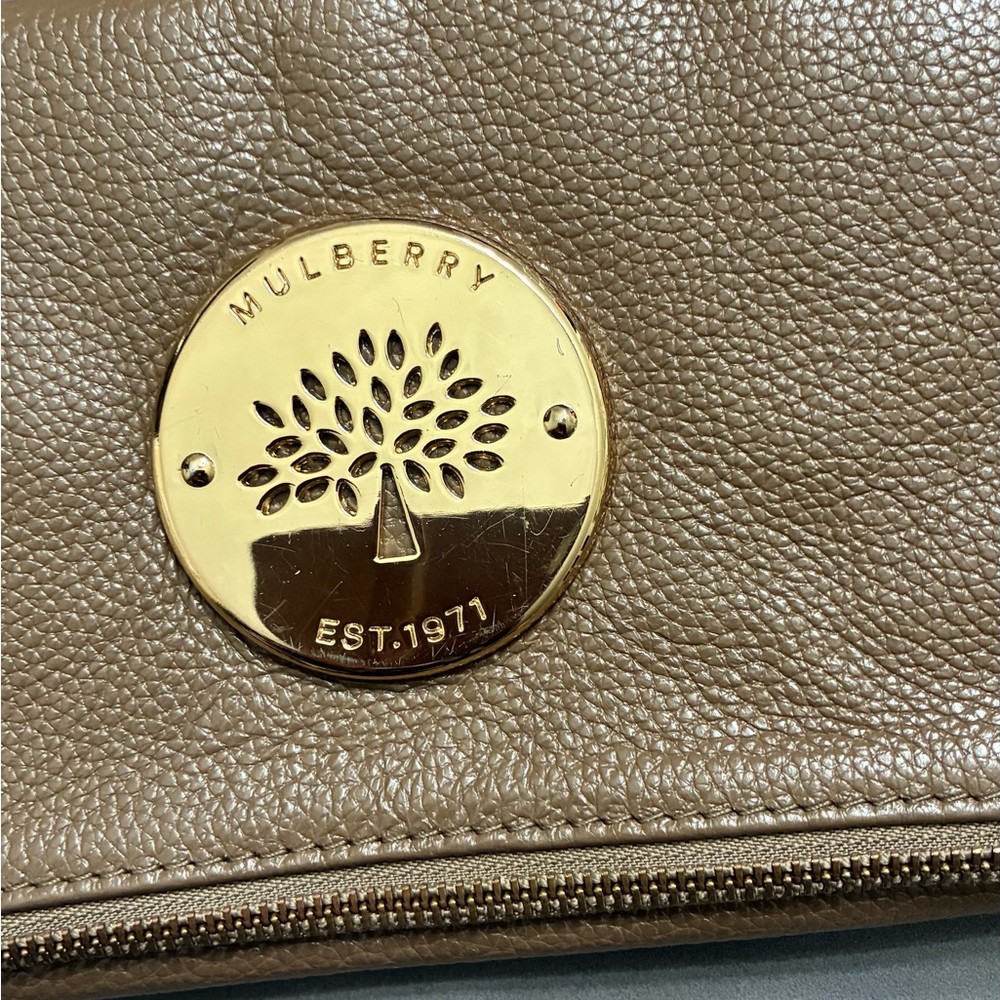 Mulberry Taupe Leather Clutch